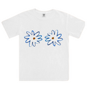 Blue Flower Boobies T-Shirt | White-MAKU THE LABEL-S- Tiny Trader - Gold Coast Baby Shop