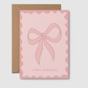 Bow and Wavy Birthday | BIRTHDAY CARD, pink greeting card-Quokka the Rocker- Tiny Trader - Gold Coast Baby Shop