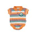 Dino Valley Nostalgia Stripe Polo Romper-Goldie+Ace-0-3M- Tiny Trader - Gold Coast Baby Shop