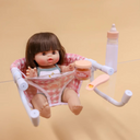 Dolls Portable Feeding Chair | Pink Gingham-Tiny Harlow- Tiny Trader - Gold Coast Baby Shop