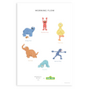 Double-Sided Sesame Street Yoga Poses Print-Mindful and Co Kids- Tiny Trader - Gold Coast Baby Shop