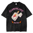 Flaming Love Acid Wash Oversize T-Shirt | Black-MAKU THE LABEL-S- Tiny Trader - Gold Coast Baby Shop