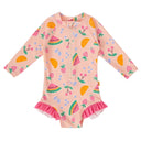 Fruit Salad Long Sleeve Swimsuit-Goldie+Ace-3-6M- Tiny Trader - Gold Coast Baby Shop