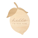 Hello I'm New Here Reversible Lemon Announcement Plaque-Littlish- Tiny Trader - Gold Coast Baby Shop