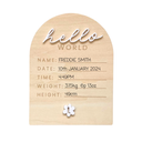 Hello World Arch Announcement Plaque-Littlish- Tiny Trader - Gold Coast Baby Shop