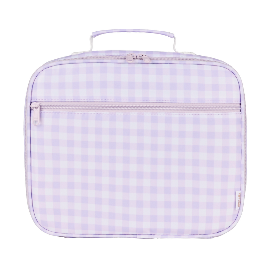 Lilac Gingham Insulated Lunch Bag Junior-Kinnder- Tiny Trader - Gold Coast Kids Shop - Gold Coast Baby Shop -