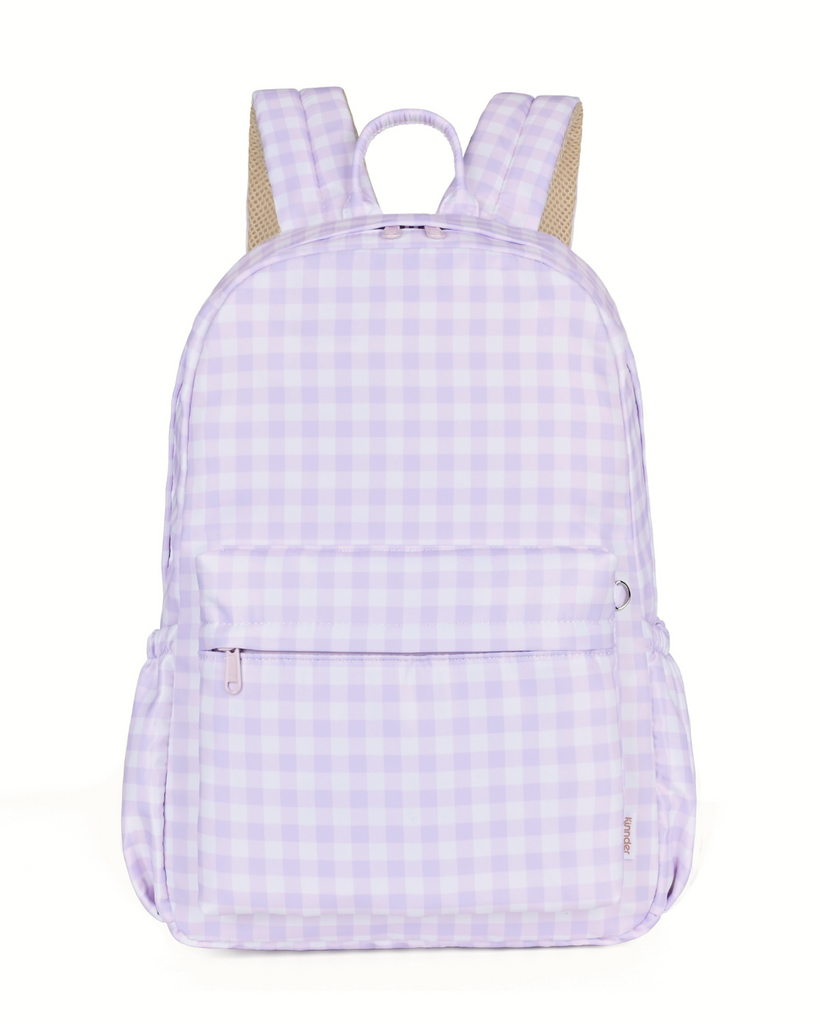 Lilac Gingham Junior Kindy/School Backpack-Kinnder-Standard- Tiny Trader - Gold Coast Kids Shop - Gold Coast Baby Shop -