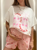 Long Live Cowgirls Top and Shorts Set / White & Pink (Women's)-By Frankie-XS- Tiny Trader - Gold Coast Baby Shop