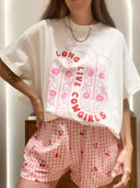 Long Live Cowgirls Top and Shorts Set / White & Pink (Women's)-By Frankie-XS- Tiny Trader - Gold Coast Baby Shop