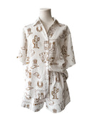 Long Live Cowgirls Top and Shorts Set / White (Women's)-By Frankie-XS- Tiny Trader - Gold Coast Baby Shop