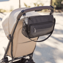 Multitasker Pram Caddy - Black Vegan Leather-OiOi- Tiny Trader - Gold Coast Baby Shop