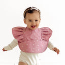 Pink Fleur Frill Snuggle Bib-Snuggle Hunny- Tiny Trader - Gold Coast Baby Shop