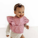 Pink Fleur Frill Snuggle Bib-Snuggle Hunny- Tiny Trader - Gold Coast Baby Shop