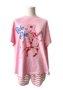 Ride Or Die Top and Shorts Set / Pink & Red (Women's)-By Frankie-XS- Tiny Trader - Gold Coast Baby Shop