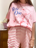 Ride Or Die Top and Shorts Set / Pink & Red (Women's)-By Frankie-XS- Tiny Trader - Gold Coast Baby Shop