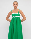 Scallop Trim Maxi Dress | Green-Label Of Love-XS- Tiny Trader - Gold Coast Baby Shop