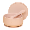 Silicone Suction Bowl with lid + Spoon Set-Kiin Baby-Blossom- Tiny Trader - Gold Coast Baby Shop